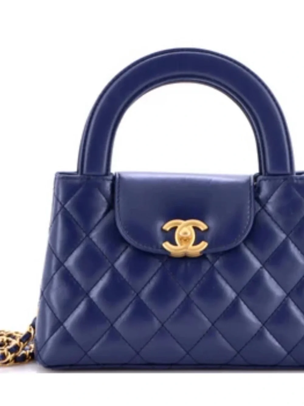 Brand New CHANEL Small Shopping Bag Dark Blue